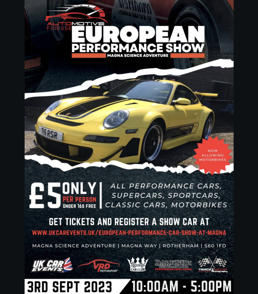 Euro Performance Car Show Sept 3rd 23 Rotherham Motor Club